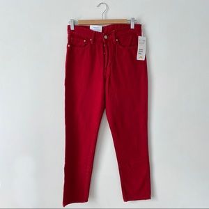 H&M Red Vintage High Cropped Jeans Size 27